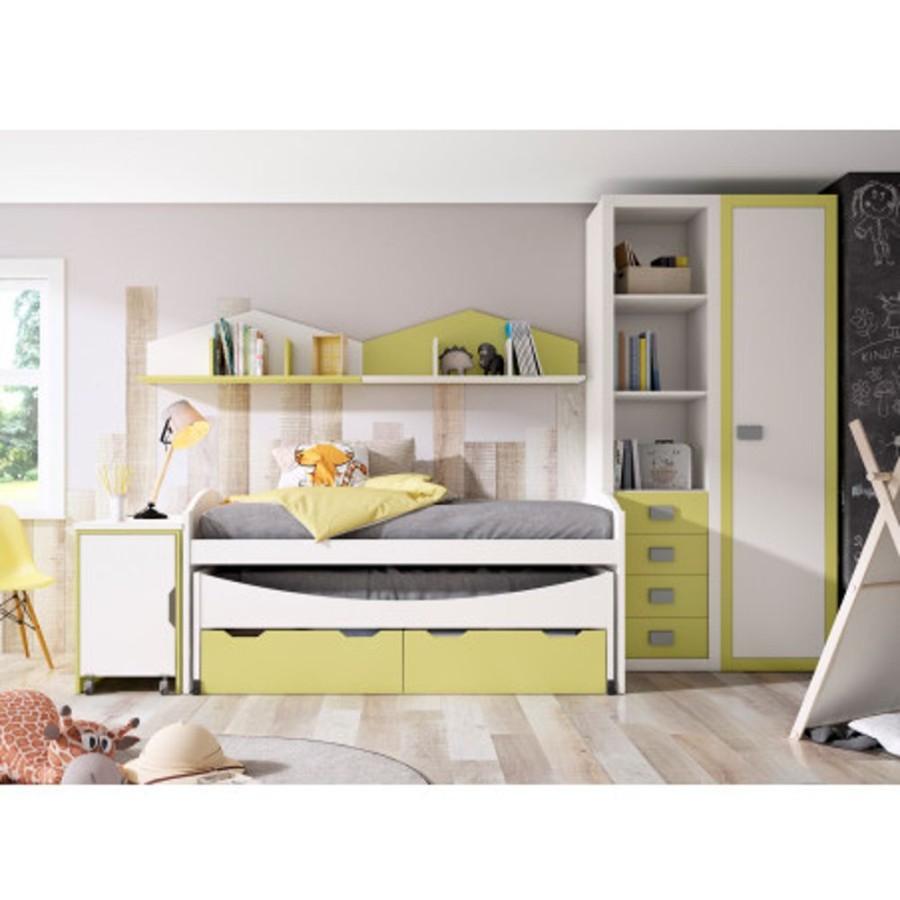 Dormitorio juvenil PC220, diseños actuales para jóvenes, Vestania
